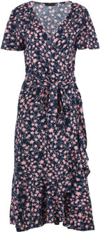 Blooming Midnight Viscose Midi Dress Navy - S
