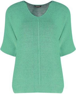 Bloomings V-hals korte mouw pullover Bloomings , Green , Dames - 2Xl,Xl,L,M,S,3Xl