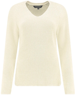 Bloomings V Neck Pullover HCS Sweater Bloomings , Beige , Dames - Xl,L,M