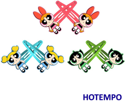 Blossom Bubbles Buttercup Cute Cartoon Girls Kids Hair Clips HairPins for Baby Girl Children Kids Gift Cosplay PVC Accessories