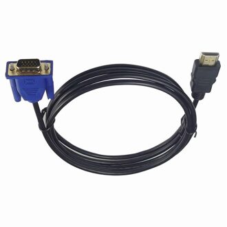 Blote Koperdraad Zwart Meshless Ring Dubbele Magnetische Ring Met Shock-Proof Geweven Mesh Hdmi Naar Vga Hd Kabel 1M