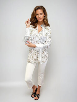 Blouse aachen paisley patchwork Wit - M