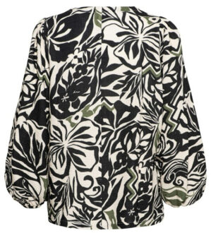 Blouse ayla leaf black multi Veelkleurig - S