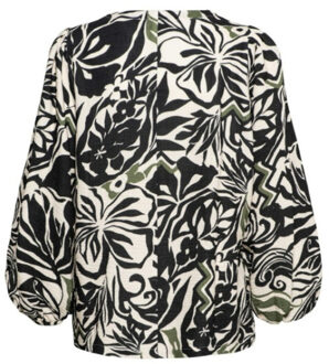 Blouse ayla leaf black multi Veelkleurig - XXL