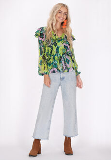 Blouse Dames Groen Veelkleurig