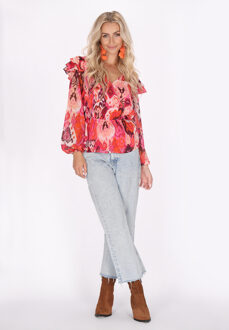 Blouse Dames Roze Veelkleurig - maat