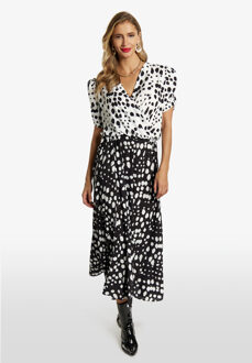 Blouse Dames wit zwart - S