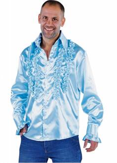 Blouse disco ruches populair blauw