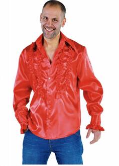 Blouse disco ruches populair rood Rood - Zalm