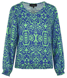 Blouse fenna dessin - maat 36 Blauw