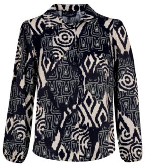 Blouse june dessin Blauw - S
