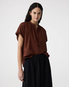 Blouse korte mouw 261p157 lotus Klaproos