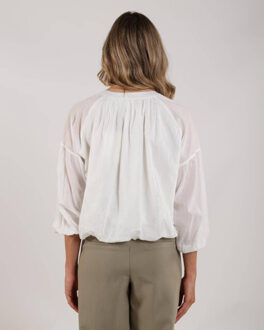 Blouse korte mouw nks02128 - maat XL Ecru