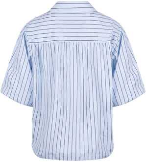 Blouse korte mouw nks02164 leia Lichtblauw