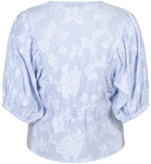 Blouse korte mouw srb4838 Blauw - L