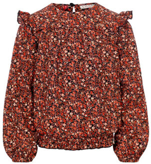 Blouse krinkel mini wild flowers voor meisjes in de kleur Bruin - 98