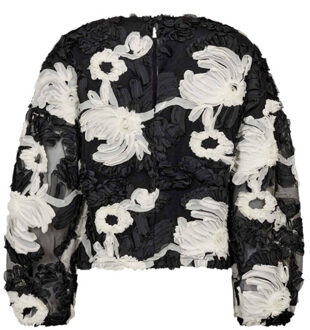 Blouse lange mouw 35951 fleurcc Zwart - S