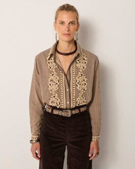 Blouse lange mouw bebo Bruin - S