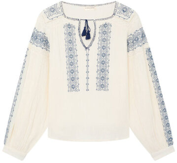 Blouse lange mouw claudia Ecru