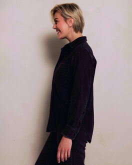 Blouse lange mouw d156-w977 zhtjura Zwart - S