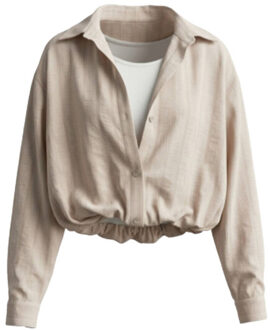 Blouse lange mouw doriss6 Beige