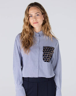 Blouse lange mouw goldie w25 - maat 38 Blauw