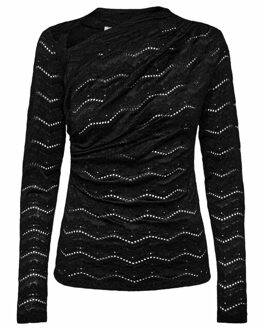 Blouse lange mouw hl10322 Zwart