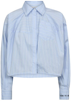 Blouse lange mouw hl10456 sophie - maat L Blauw