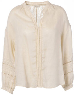 Blouse lange mouw l3118 leslie - maat 36 Beige