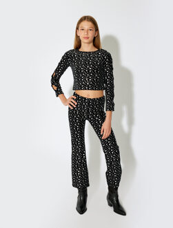 BLOUSE LANGE MOUW Lange mouw Ronde kraag Blouse Zwart