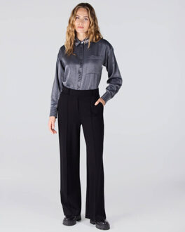 Blouse lange mouw lieke w25 - maat 40 Houtskool