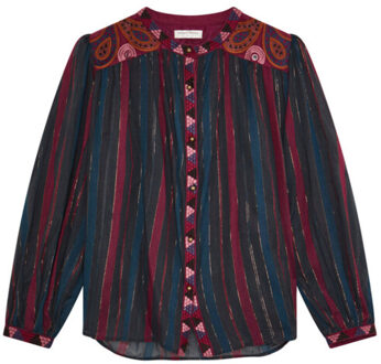 Blouse lange mouw meera Bordeaux