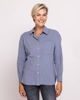 Blouse lange mouw n323-n052 zhwillow Blauw