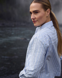 Blouse lange mouw nkf02000 sorrento Lichtblauw - XXL