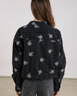 Blouse lange mouw nkf02055 lara Zwart - XXL