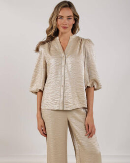 Blouse lange mouw nks02140 rosie Beige - S