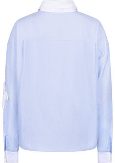 Blouse lange mouw nks02218 tessa - maat L Lichtblauw