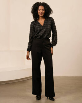 Blouse lange mouw qk402 amara - maat M Zwart