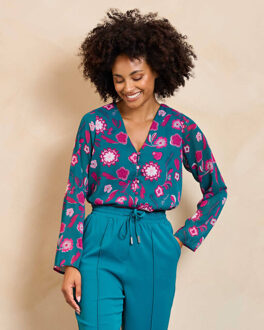 Blouse lange mouw rb13 meva - maat S Groen