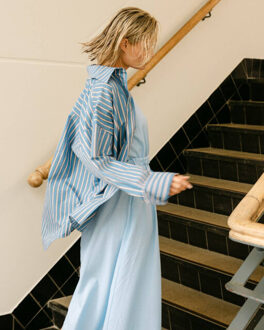 Blouse lange mouw rhodes6 - maat S Blauw