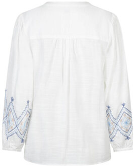 Blouse lange mouw srb4829 - maat L Blauw