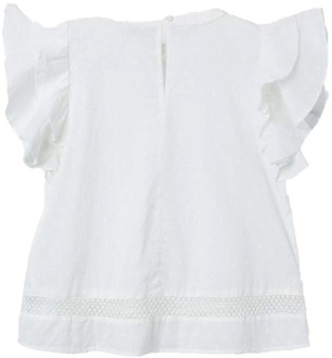 blouse meisjes - wit - NKFfaride - maat 110/116
