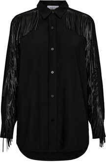 Blouse met franjes Fringe  zwart - L,XS,
