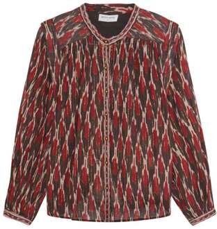 Blouse met lurex Etta  bruin - XS,S,M,L,XL,