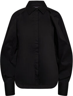 Blouse met pofmouwen Sophie  zwart