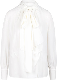 Blouse met sjaal-detail N21 , White , Dames