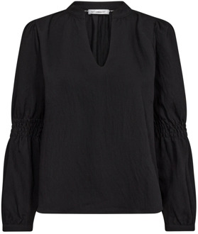 Blouse met Smock Mouwen in Zwart Co'Couture , Black , Dames - L,M,S,Xs