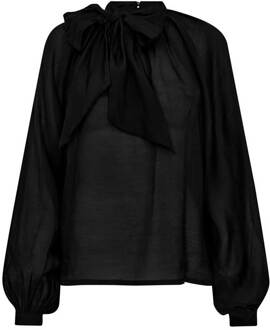 Blouse met strik detail Tilly  zwart