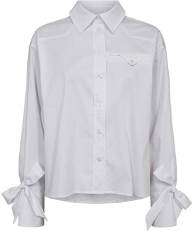 Blouse met strikdetails Pure  naturel - XS,S,M,L,XL,