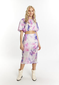 Blouse met tie-dye-patroon Dames Lila veelkleurig - S